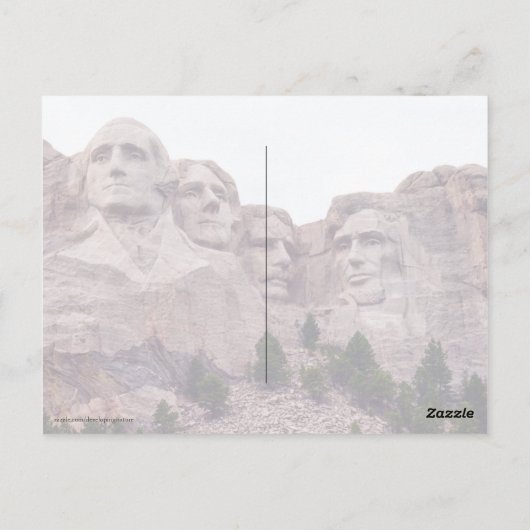 Vier des Mount Rushmore Postkarte (Rückseite)