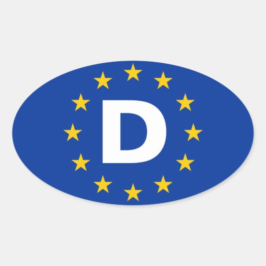 VIER deutsche "D" Europäische Gewerkschaft Ovaler Aufkleber (Vorderseite)