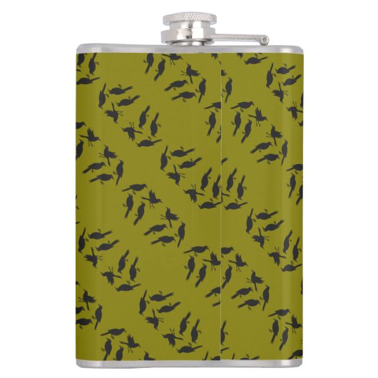 Vier, die Vögel als Ausschnitt-Stift aufrufen 3 Flachmann (Rückseite)