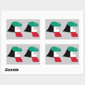 VIER (Doppel) Kuwait Flag Map Rechteckiger Aufkleber (Blatt)