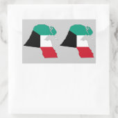 VIER (Doppel) Kuwait Flag Map Rechteckiger Aufkleber (Tasche)