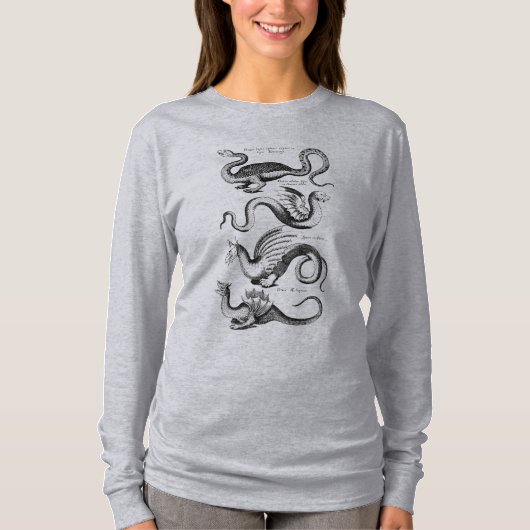 Vier Drachen im Mittelalter T-Shirt (Vorderseite)