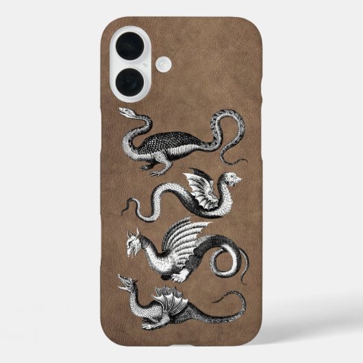 Vier Dragons Imitat Leather Case-Mate iPhone Hülle (Rückseite)