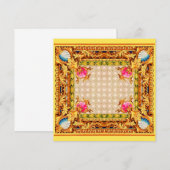 vier Ecken Barock Einladung (Vorne/Hinten)