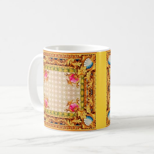 vier Ecken Barock Kaffeetasse (Vorderseite Links)