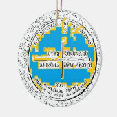 Vier Ecken vier Staaten Keramik Ornament (Links)