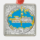 Vier Ecken vier Staaten Ornament Aus Metall (Vorne)