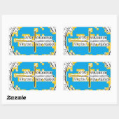 Vier Ecken Vier Staaten Rechteckiger Aufkleber (Blatt)