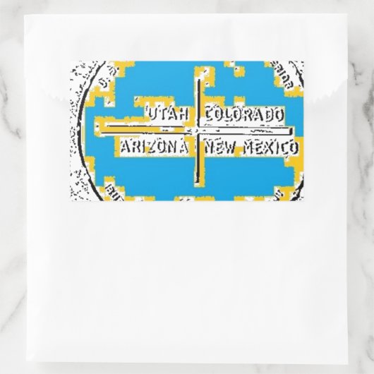 Vier Ecken Vier Staaten Rechteckiger Aufkleber (Tasche)