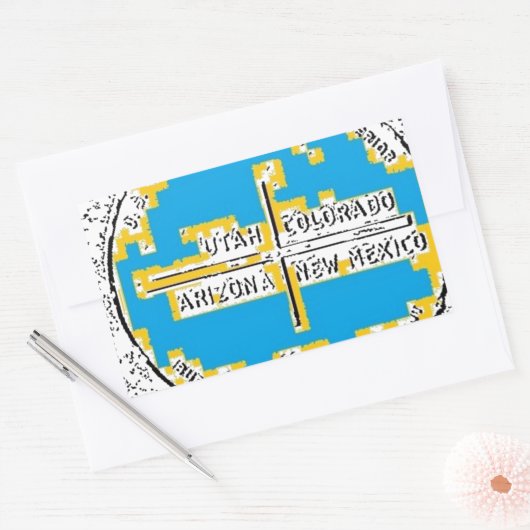 Vier Ecken Vier Staaten Rechteckiger Aufkleber (Umschlag)