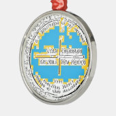 Vier Ecken vier Staaten Silbernes Ornament (Links)