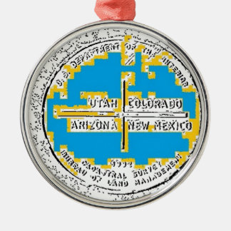 Vier Ecken vier Staaten Silbernes Ornament