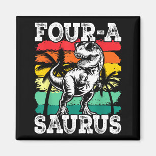 Vier ein Saurus Geburtstag T Rex 4 Jahre alte Dino Magnet