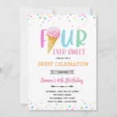 VIER Eis-Einladung Einladung (Vorderseite)