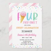 VIER Eis-Einladung Einladung (Vorne/Hinten)