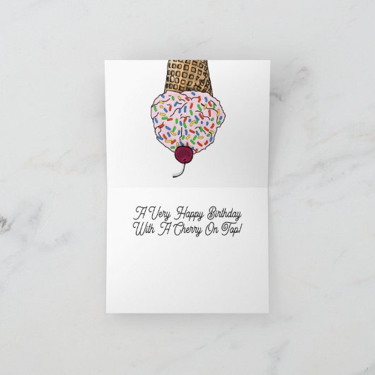 Vier Eiscreme Geburtstagskarte Karte (Innenseite)