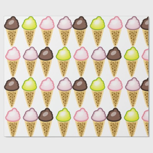 Vier Eiscremes Geschenkpapier (Flach)
