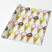Vier Eiscremes Geschenkpapier (Ungerollt)