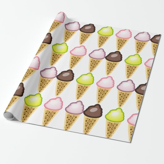Vier Eiscremes Geschenkpapier (Ungerollt)