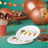 Vier Eiscremes Pappteller