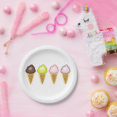 Vier Eiscremes Pappteller (Party)