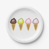 Vier Eiscremes Pappteller (Vorderseite)