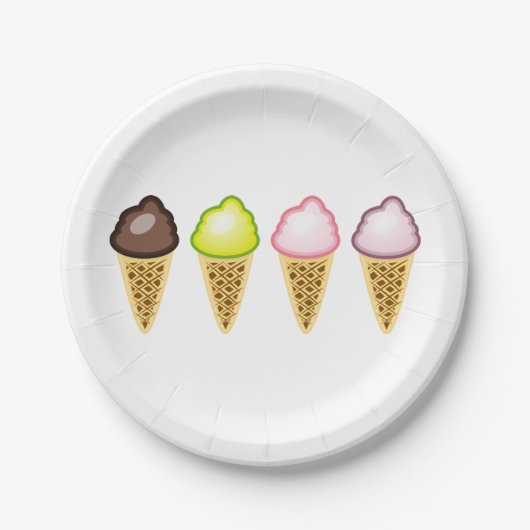 Vier Eiscremes Pappteller (Vorderseite)
