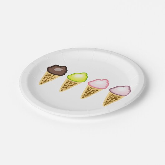 Vier Eiscremes Pappteller (Schrägansicht)