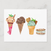 Vier Eiscremes Personalisiert Postkarte (Vorderseite)