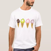 Vier Eiscremes T-Shirt (Vorderseite)