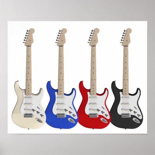 Vier, elektrische Gitarren Poster (Vorne)