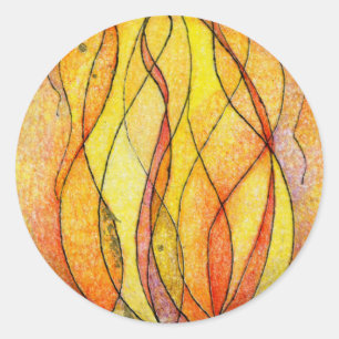 Vier Element-Feuer Runder Aufkleber