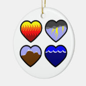 Vier Element-Herzen Keramik Ornament (Links)