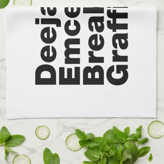 Vier Elemente des angesagten Hopfens Geschirrtuch (Gefaltet)