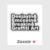 Vier Elemente des Hip Hop Aufkleber (Blatt)