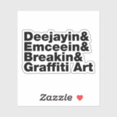 Vier Elemente des Hip Hop Aufkleber (Blatt)