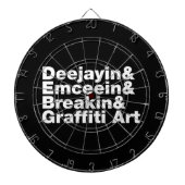 Vier Elemente des Hip Hop Dartscheibe (vorne)