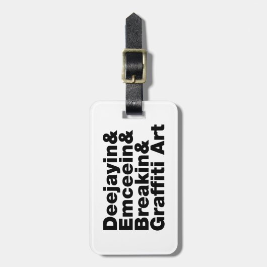 Vier Elemente des Hip Hop Gepäckanhänger (Vorderseite vertikal)