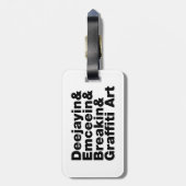 Vier Elemente des Hip Hop Gepäckanhänger (Rückseite vertikal)