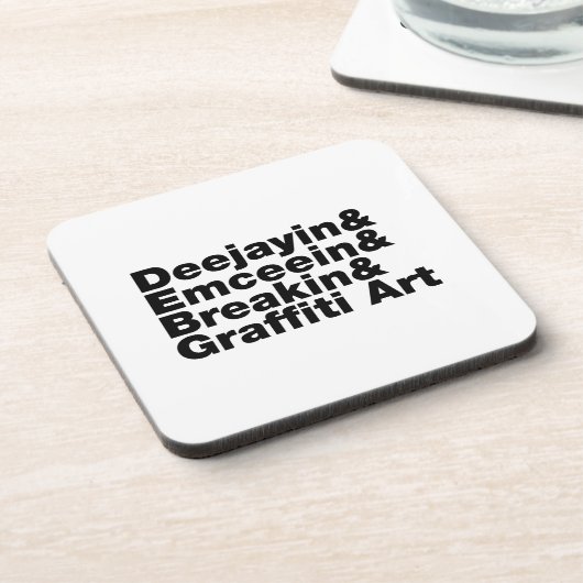 Vier Elemente des Hip Hop Getränkeuntersetzer (Linke Seite)