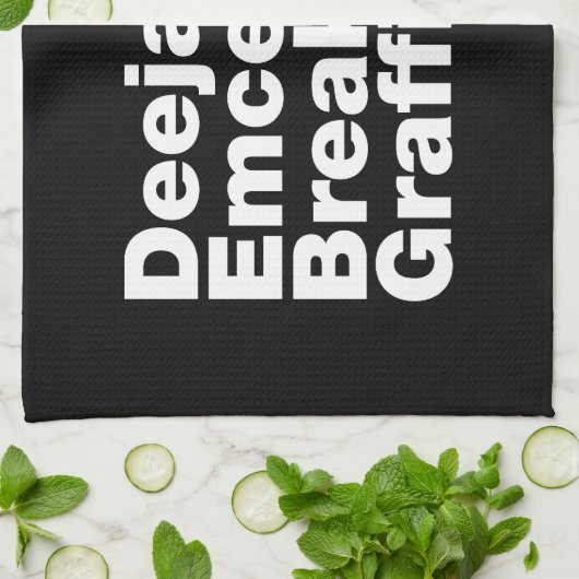 Vier Elemente des Hip Hop Handtuch (Gefaltet)