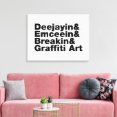 Vier Elemente des Hip Hop Leinwanddruck (Insitu (Wohnzimmer))