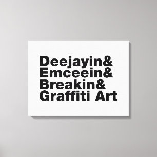 Vier Elemente des Hip Hop Leinwanddruck