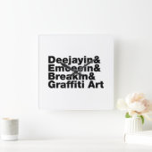 Vier Elemente des Hip Hop Quadratische Wanduhr (Zuhause)