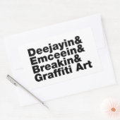 Vier Elemente des Hip Hop Rechteckiger Aufkleber (Umschlag)