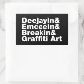 Vier Elemente des Hip Hop Rechteckiger Aufkleber (Tasche)