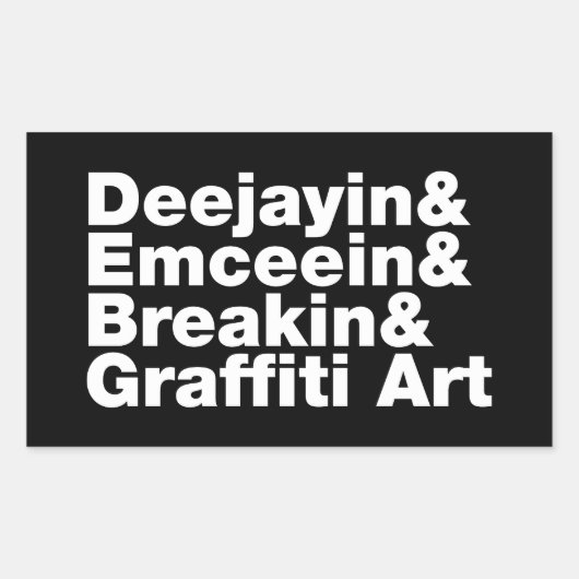 Vier Elemente des Hip Hop Rechteckiger Aufkleber (Vorderseite)