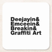 Vier Elemente des Hip Hop Rechteckiger Pappuntersetzer (Vorderseite)