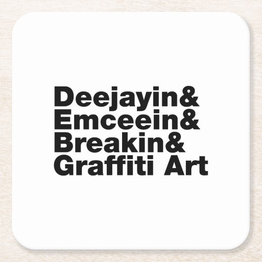 Vier Elemente des Hip Hop Rechteckiger Pappuntersetzer (Vorderseite)