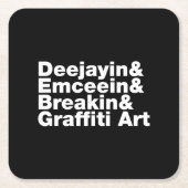 Vier Elemente des Hip Hop Rechteckiger Pappuntersetzer (Vorderseite)